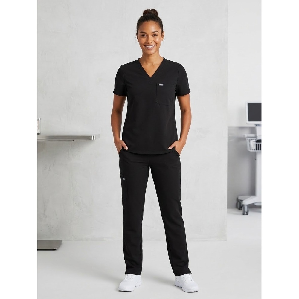 FIGS Catarina One-Pocket Scrub Top Black Technical Collection XXL 1000211